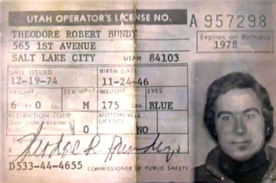 Ted Bundy's Utah Driver's License